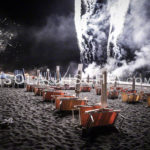 I fuochi pirotecnici dalla spiaggia dei Maronti